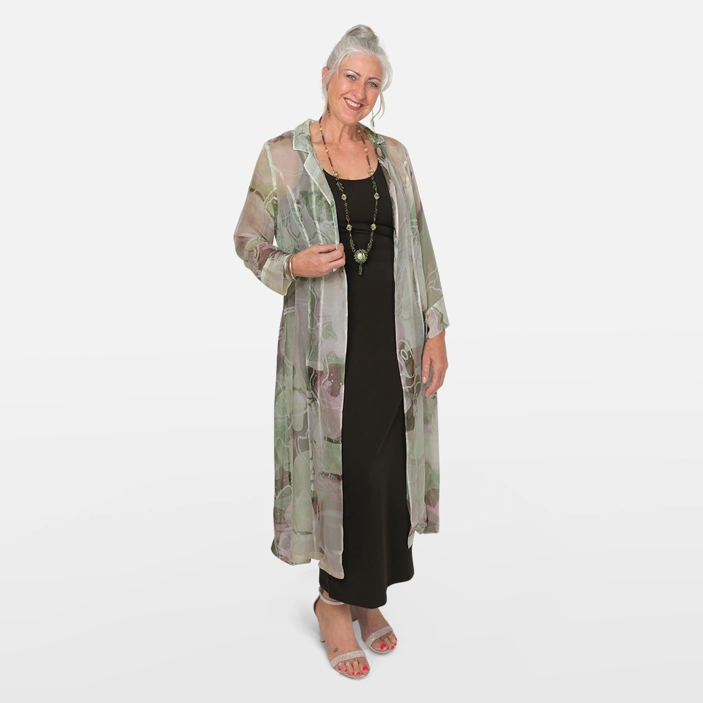 Foreshore Printed Silk Duster Coat