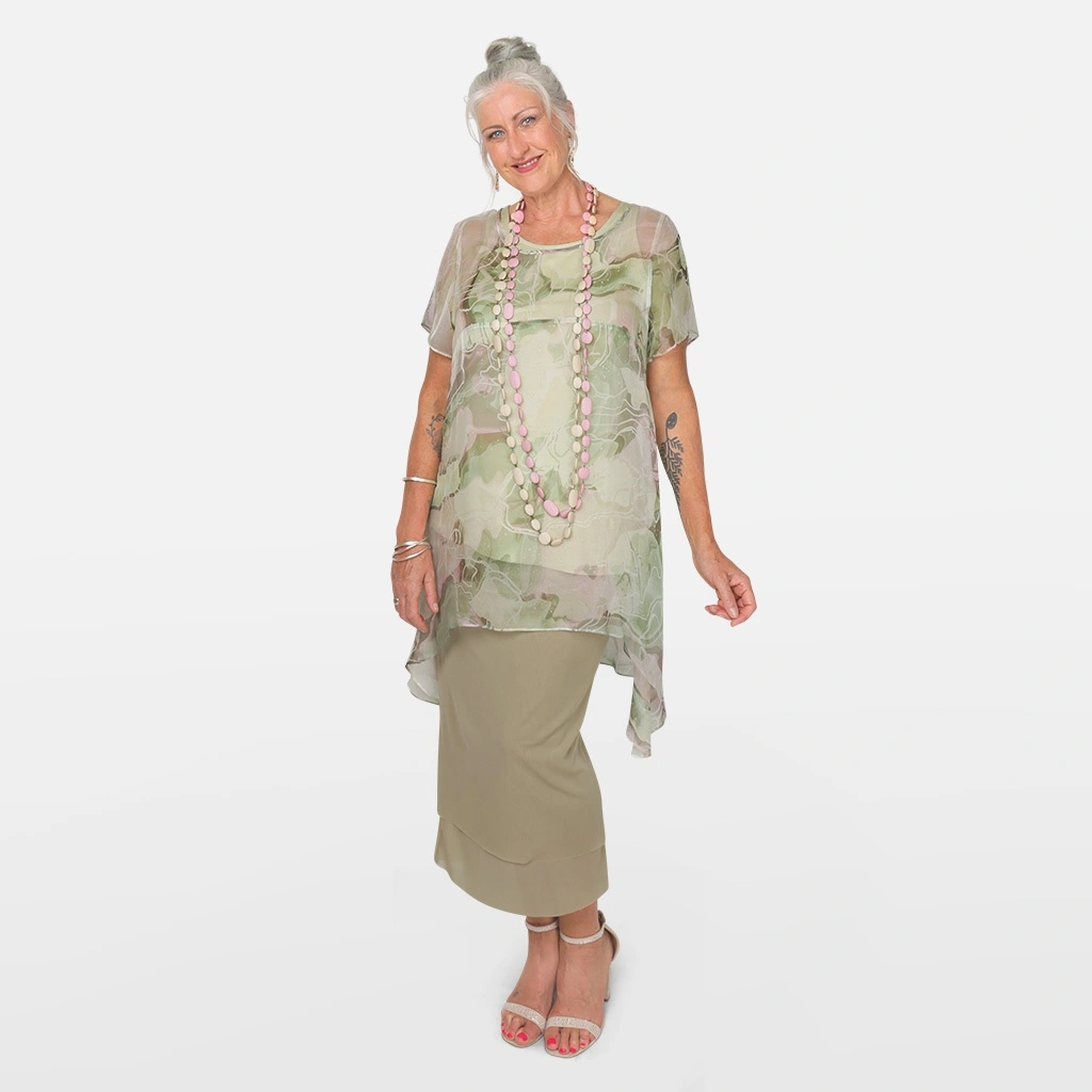 Foreshore Printed Silk Elizabeth Top